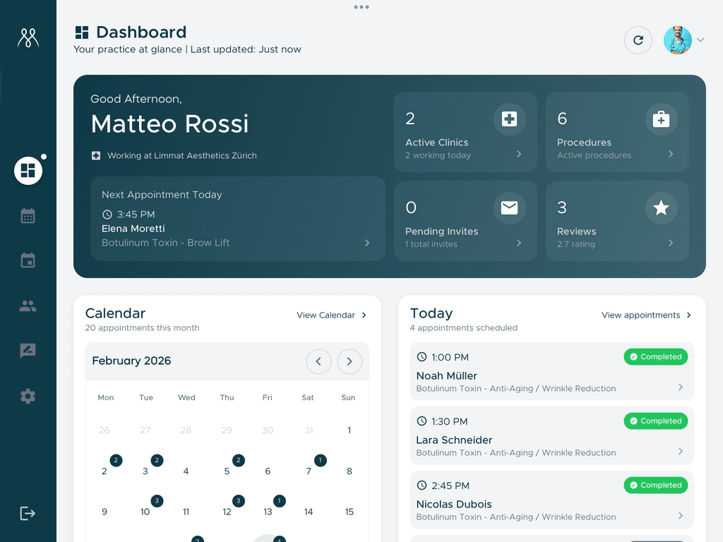 Doctor App · Dashboard